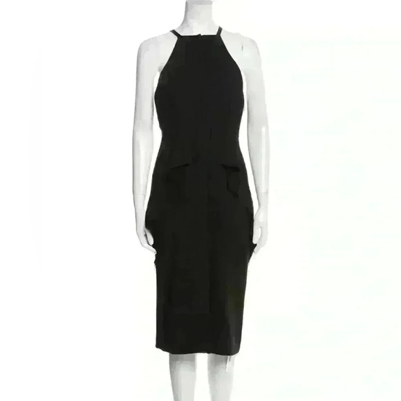 Rachel Comey Dresses & Skirts - Rachel Comey Black cocktail halter peplum front slit dress Sz 2